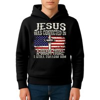 Jesus Was Convicted In A Sham Trial I Still Follow Him Kids Hoodie