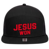 Jesus Won Christ Jesus Christian 7 Panel Mesh Trucker Snapback Hat