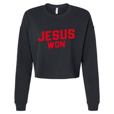 Jesus Won Christ Jesus Christian Cropped Pullover Crew
