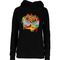 Juneteenth Wo Celebrate Black Woman Hands Nails Womens Funnel Neck Pullover Hood