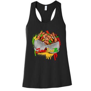 Juneteenth Wo Celebrate Black Woman Hands Nails Women's Racerback Tank