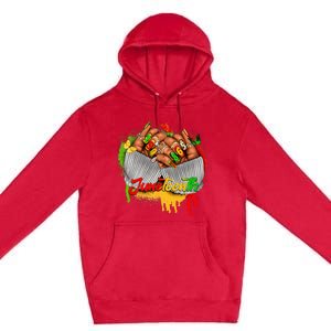 Juneteenth Wo Celebrate Black Woman Hands Nails Premium Pullover Hoodie