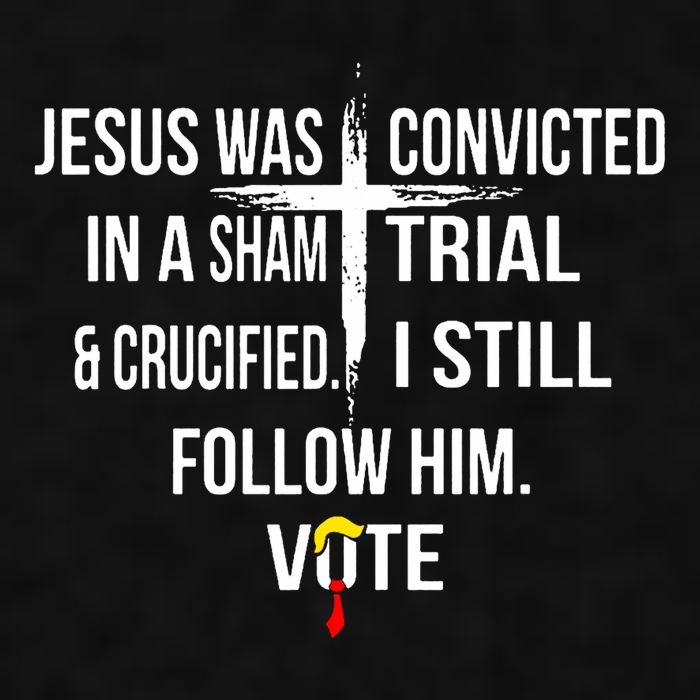 Jesus Was Convicted In A Sham Trial And Crucified Ladies PosiCharge Tri-Blend Wicking Tank