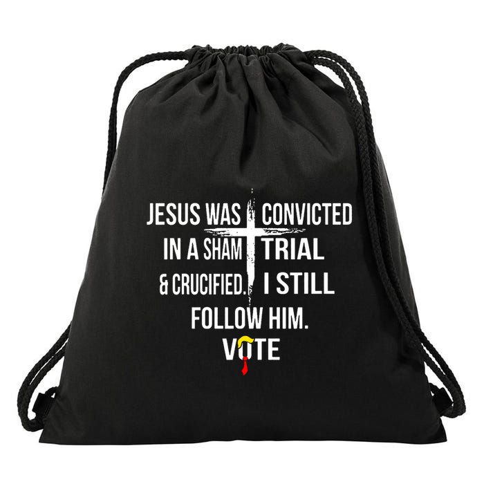 Jesus Was Convicted In A Sham Trial And Crucified Drawstring Bag