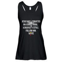Jesus Was Convicted In A Sham Trial And Crucified Ladies Essential Flowy Tank