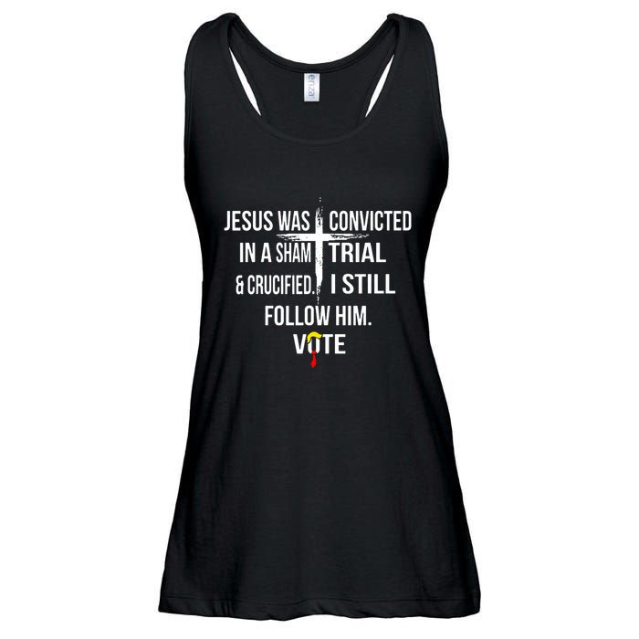 Jesus Was Convicted In A Sham Trial And Crucified Ladies Essential Flowy Tank