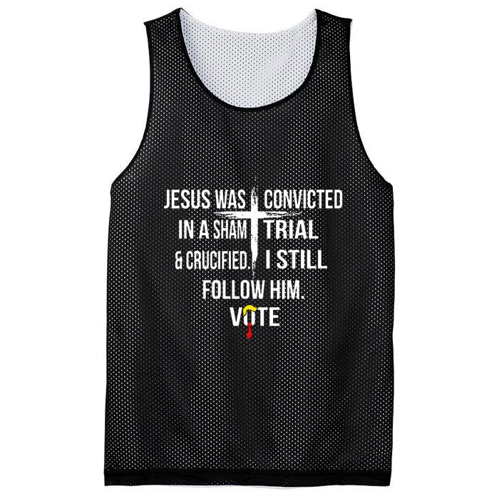 Jesus Was Convicted In A Sham Trial And Crucified Mesh Reversible Basketball Jersey Tank