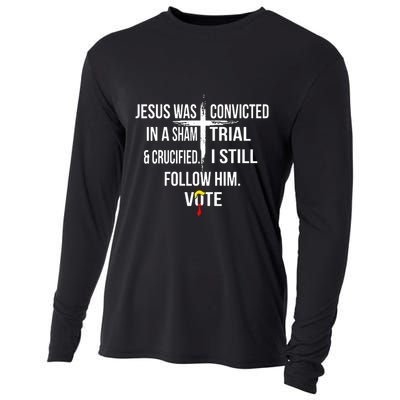 Jesus Was Convicted In A Sham Trial And Crucified Cooling Performance Long Sleeve Crew