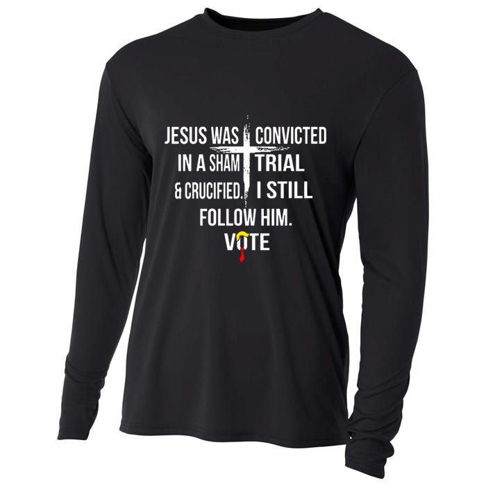 Jesus Was Convicted In A Sham Trial And Crucified Cooling Performance Long Sleeve Crew