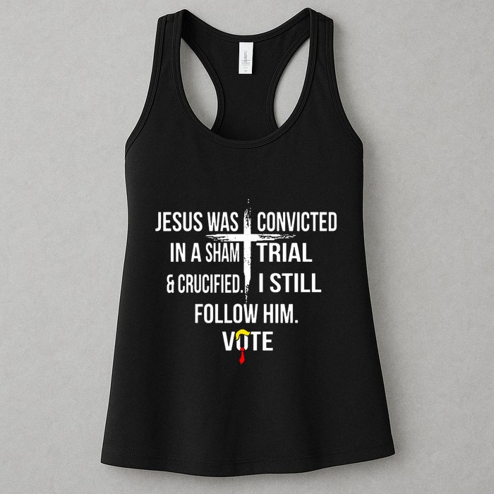 Jesus Was Convicted In A Sham Trial And Crucified Womens Tank Top