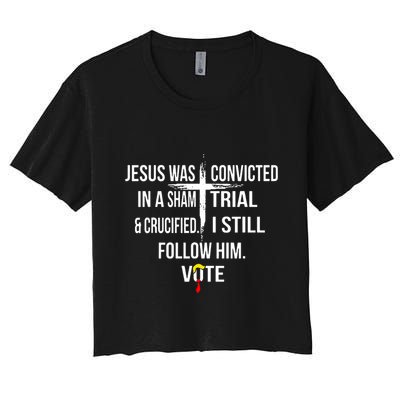 Jesus Was Convicted In A Sham Trial And Crucified Crop Top