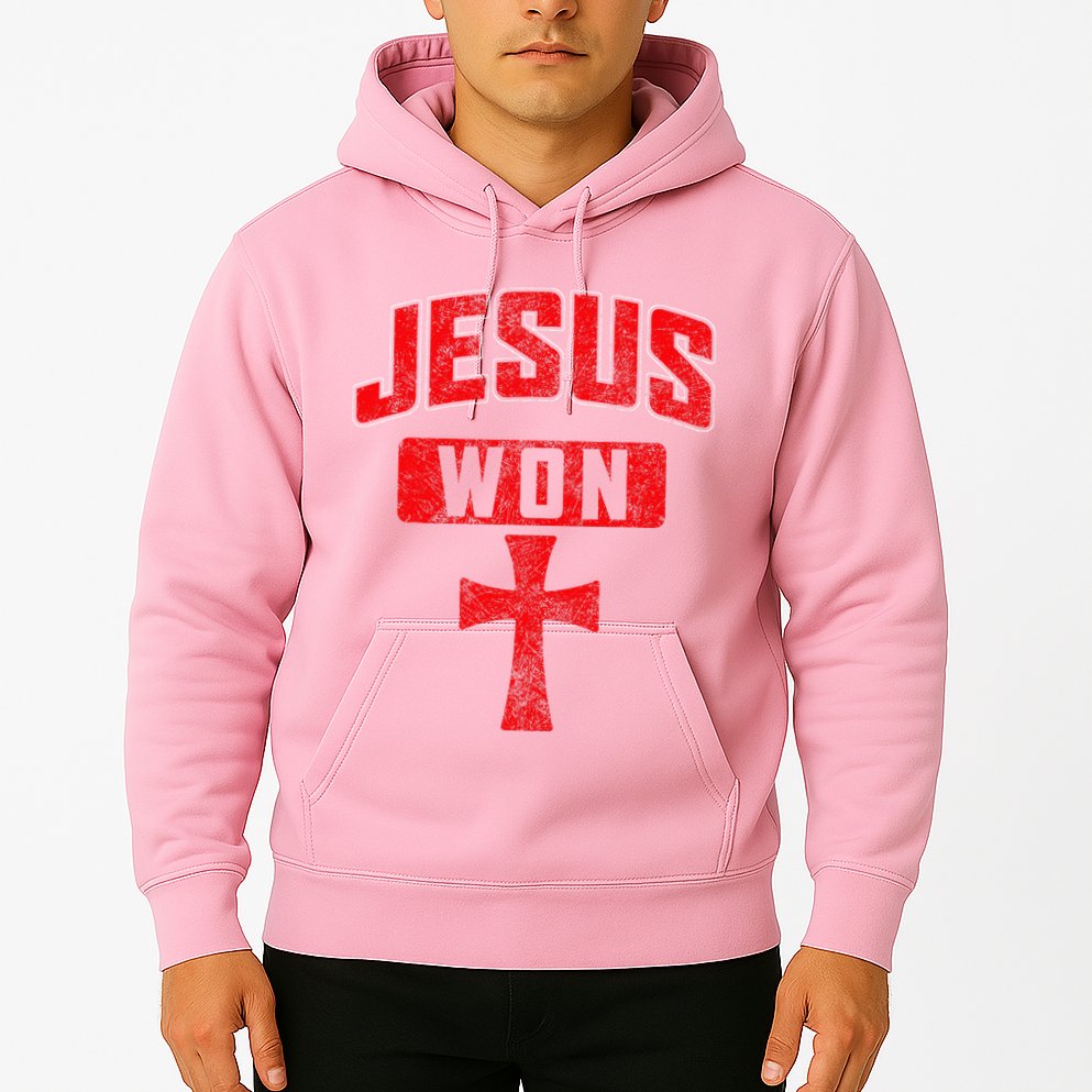 Jesus Won Cross Jesus Christian Faith Religious Hoodie