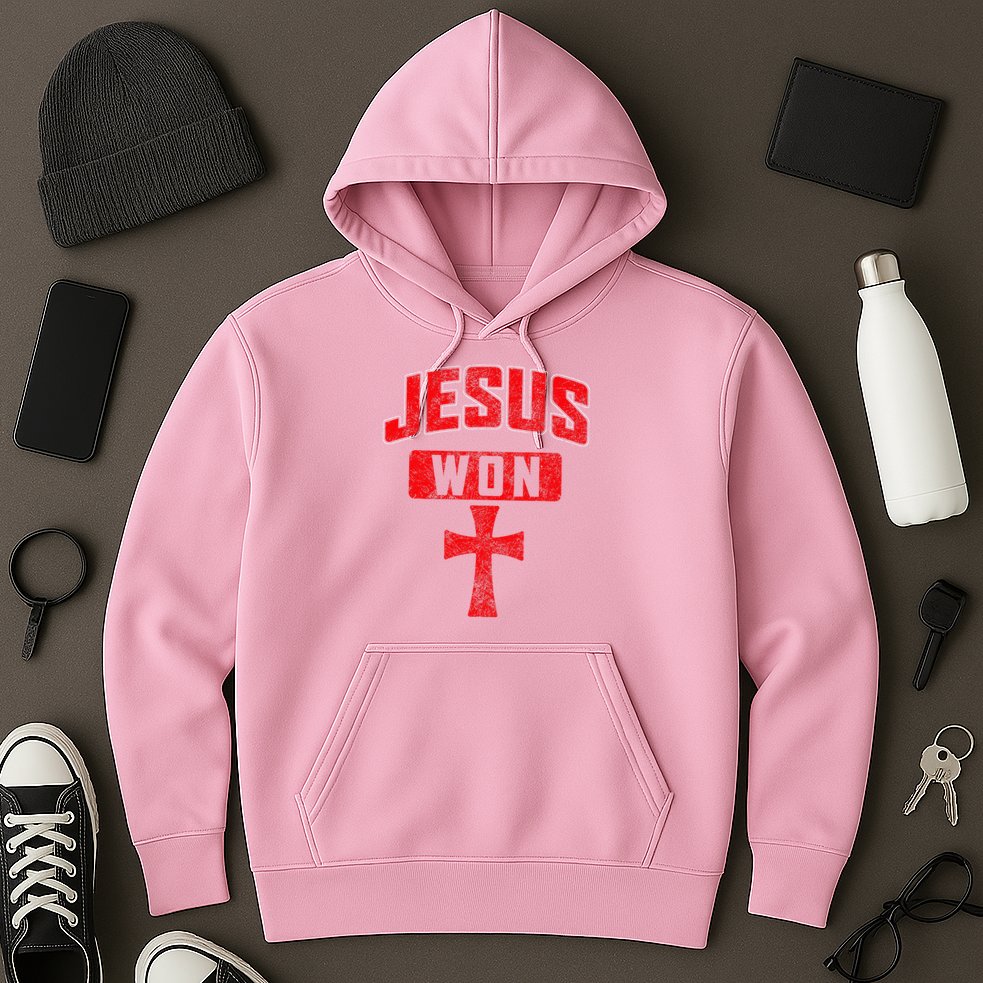 Jesus Won Cross Jesus Christian Faith Religious Hoodie