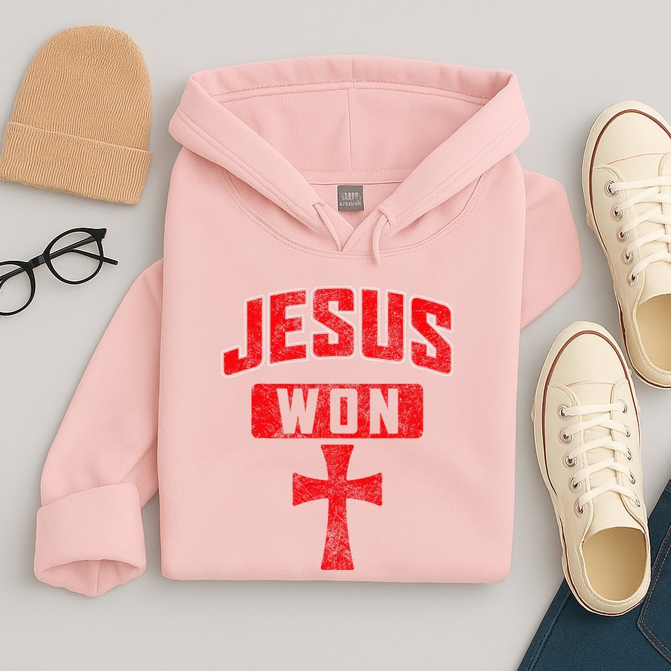Jesus Won Cross Jesus Christian Faith Religious Hoodie