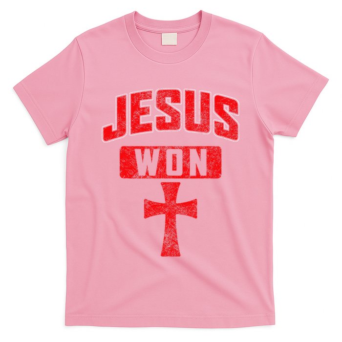 Jesus Won Cross Jesus Christian Faith Religious T-Shirt