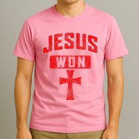 Jesus Won Cross Jesus Christian Faith Religious T-Shirt