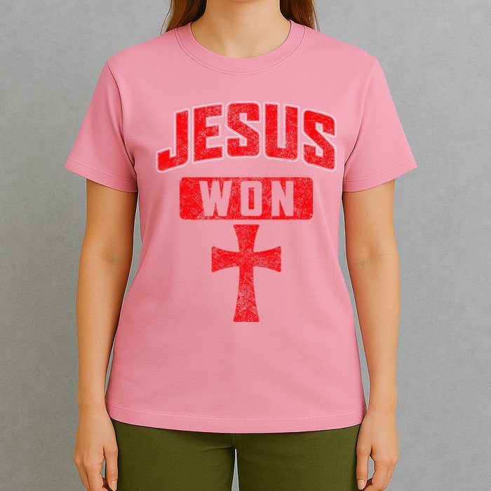 Jesus Won Cross Jesus Christian Faith Religious T-Shirt
