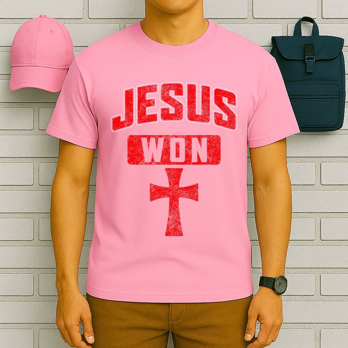Jesus Won Cross Jesus Christian Faith Religious T-Shirt