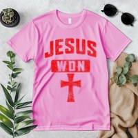 Jesus Won Cross Jesus Christian Faith Religious Premium T-Shirt