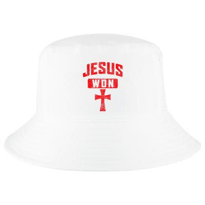 Jesus Won Cross Jesus Christian Faith Religious Cool Comfort Performance Bucket Hat