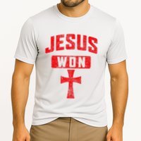 Jesus Won Cross Jesus Christian Faith Religious Cooling Performance Crew T-Shirt