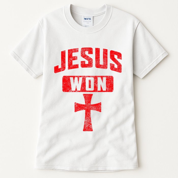 Jesus Won Cross Jesus Christian Faith Religious Tall T-Shirt