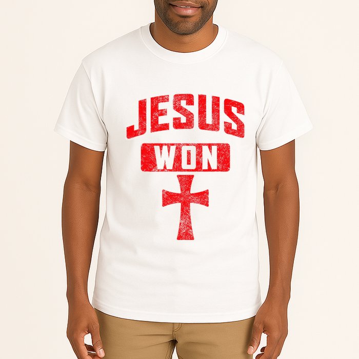 Jesus Won Cross Jesus Christian Faith Religious Tall T-Shirt