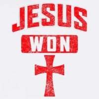 Jesus Won Cross Jesus Christian Faith Religious Flat Bill Trucker Hat