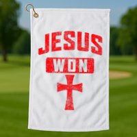 Jesus Won Cross Jesus Christian Faith Religious Golf Towel
