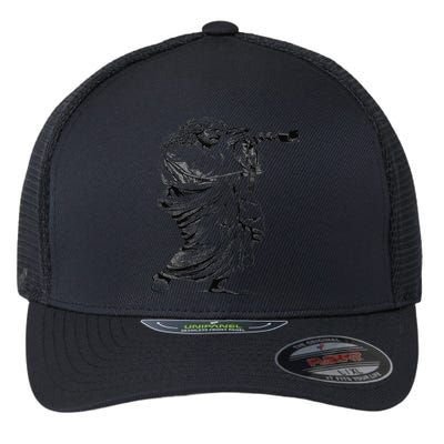 Jesus With Camera Photographer Photography Christian Faith Flexfit Unipanel Trucker Cap