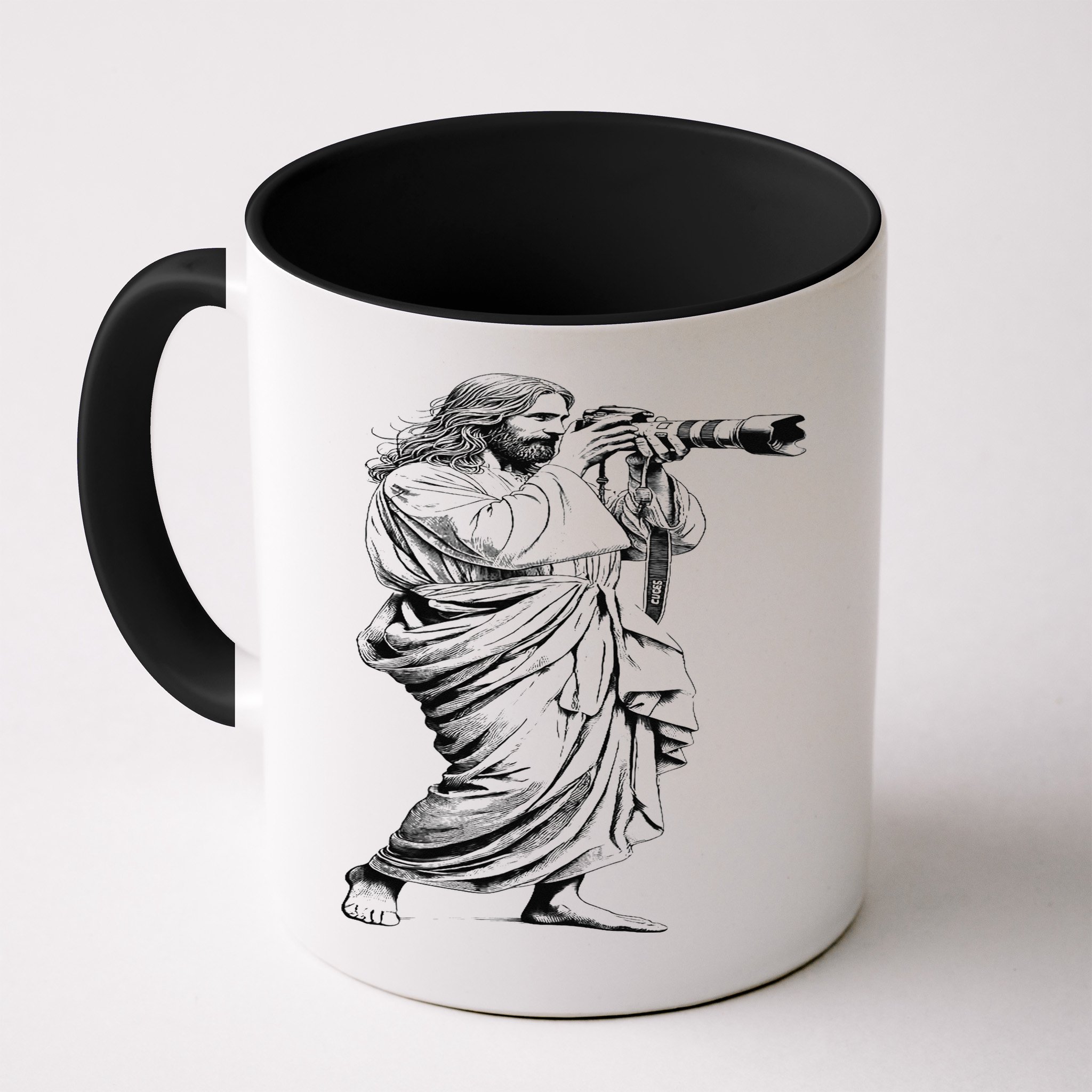 Jesus With Camera Photographer Photography Christian Faith Mug