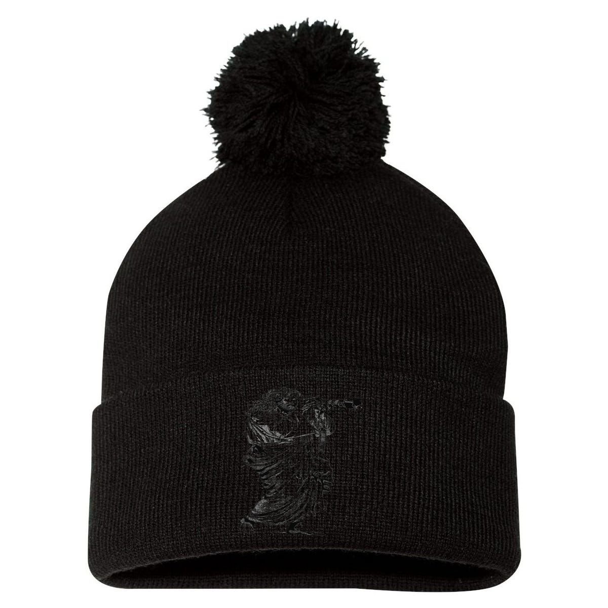 Jesus With Camera Photographer Photography Christian Faith Pom Pom 12in Knit Beanie