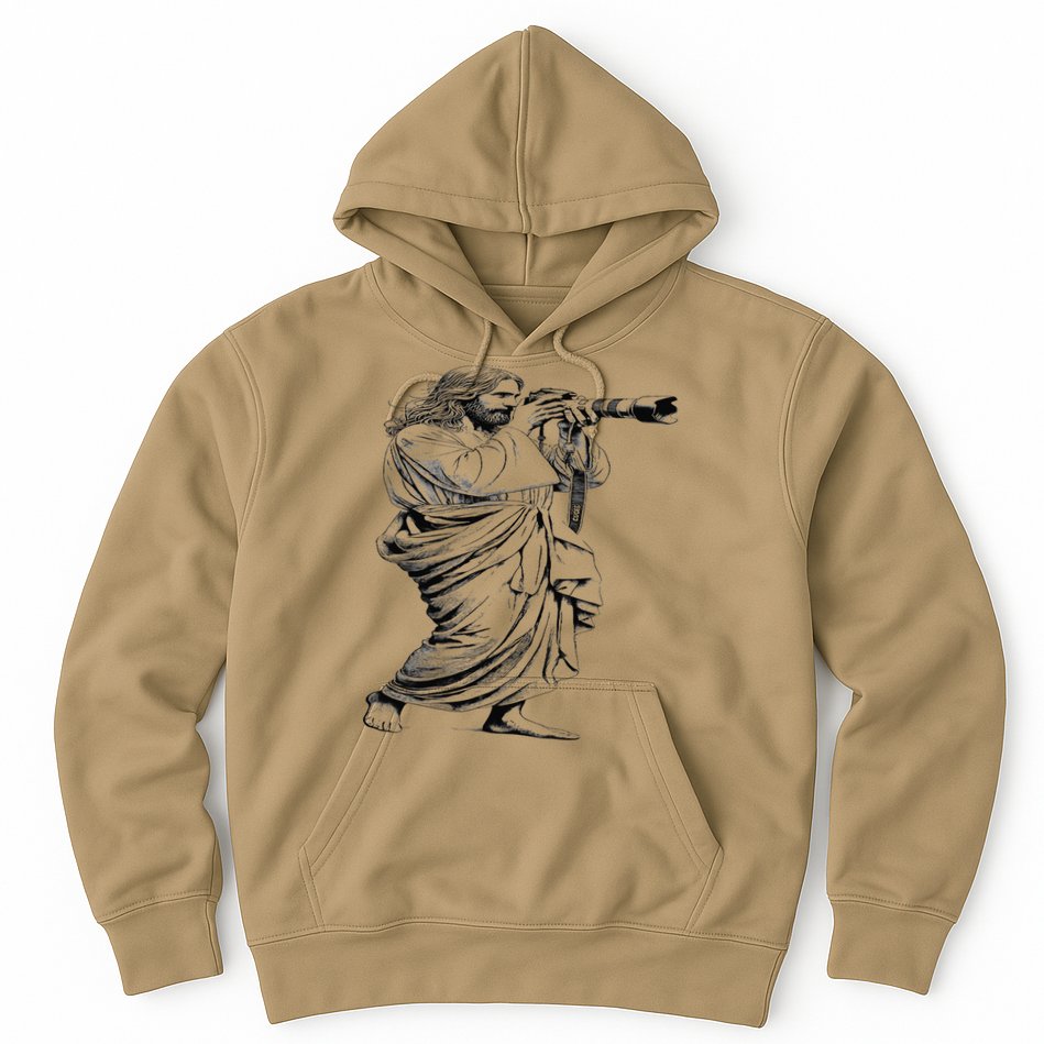 Jesus With Camera Photographer Photography Christian Faith Hoodie