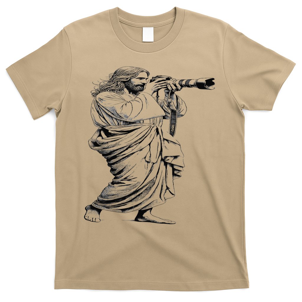 Jesus With Camera Photographer Photography Christian Faith T-Shirt