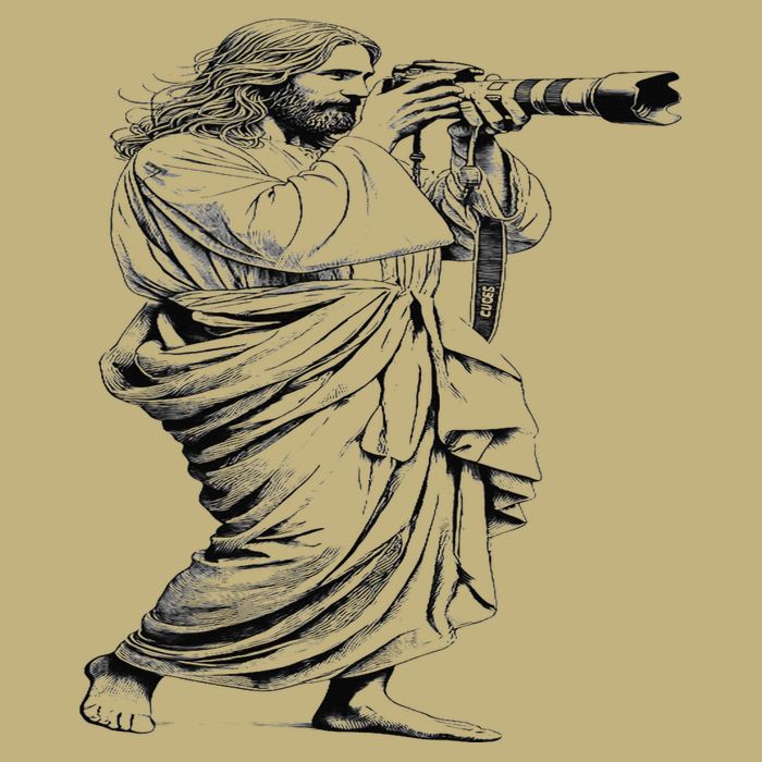 Jesus With Camera Photographer Photography Christian Faith Button