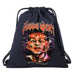 Jesus Wept Creepy Horror Halloween Drawstring Bag