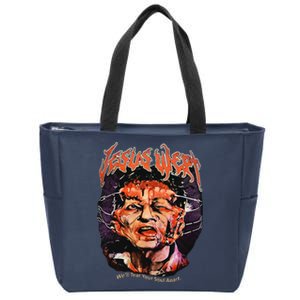 Jesus Wept Creepy Horror Halloween Zip Tote Bag