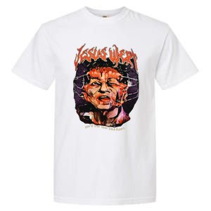 Jesus Wept Creepy Horror Halloween Garment-Dyed Heavyweight T-Shirt