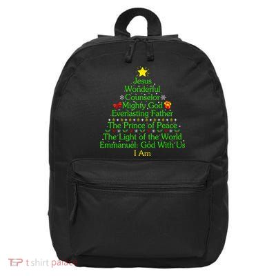 Jesus Wonderful Counselor Bible Verse Jesus Christmas Tree Jesus Star 16 in Basic Backpack