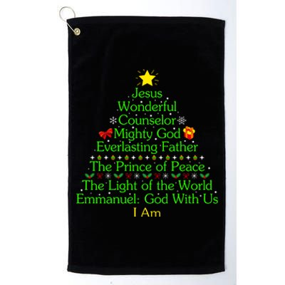 Jesus Wonderful Counselor Bible Verse Jesus Christmas Tree Jesus Star Platinum Collection Golf Towel