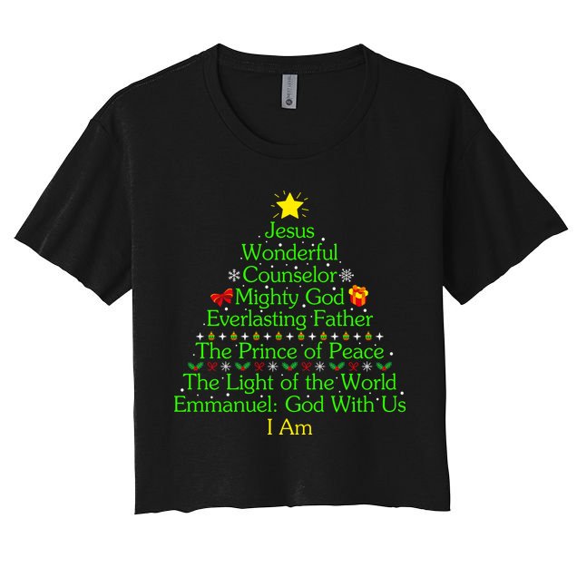 Jesus Wonderful Counselor Bible Verse Jesus Christmas Tree Jesus Star Crop Top