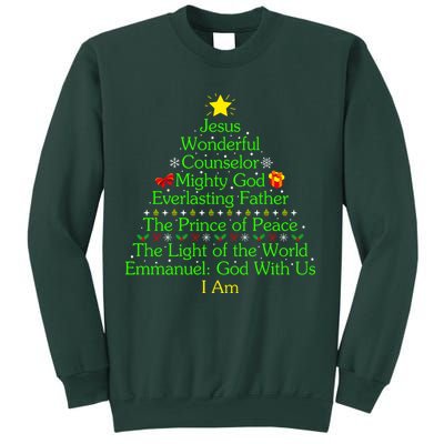 Jesus Wonderful Counselor Bible Verse Jesus Christmas Tree Jesus Star Sweatshirt