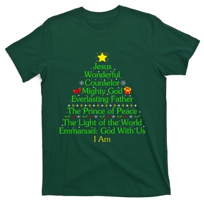 Jesus Wonderful Counselor Bible Verse Jesus Christmas Tree Jesus Star T-Shirt