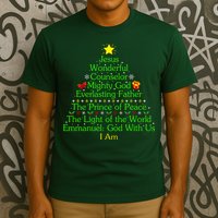 Jesus Wonderful Counselor Bible Verse Jesus Christmas Tree Jesus Star T-Shirt