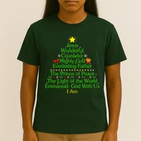 Jesus Wonderful Counselor Bible Verse Jesus Christmas Tree Jesus Star T-Shirt