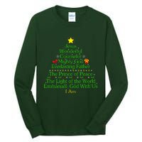 Jesus Wonderful Counselor Bible Verse Jesus Christmas Tree Jesus Star Tall Long Sleeve T-Shirt