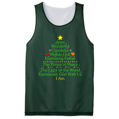 Jesus Wonderful Counselor Bible Verse Jesus Christmas Tree Jesus Star Mesh Reversible Basketball Jersey Tank