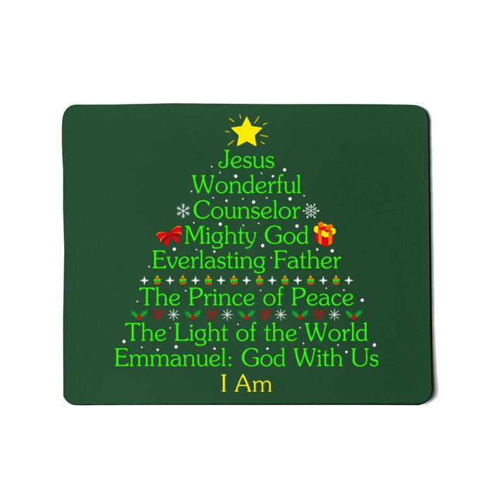 Jesus Wonderful Counselor Bible Verse Jesus Christmas Tree Jesus Star Mousepad