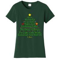 Jesus Wonderful Counselor Bible Verse Jesus Christmas Tree Jesus Star Women's T-Shirt