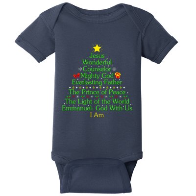 Jesus Wonderful Counselor Bible Verse Jesus Christmas Tree Jesus Star Baby Bodysuit